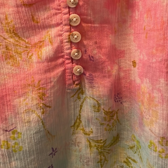 Anthropologie Pilcro Top sz S pink and teal tie dye - Picture 10 of 10